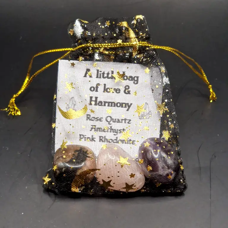 A Little Bag of Love and Harmony: Crystal Healing Set