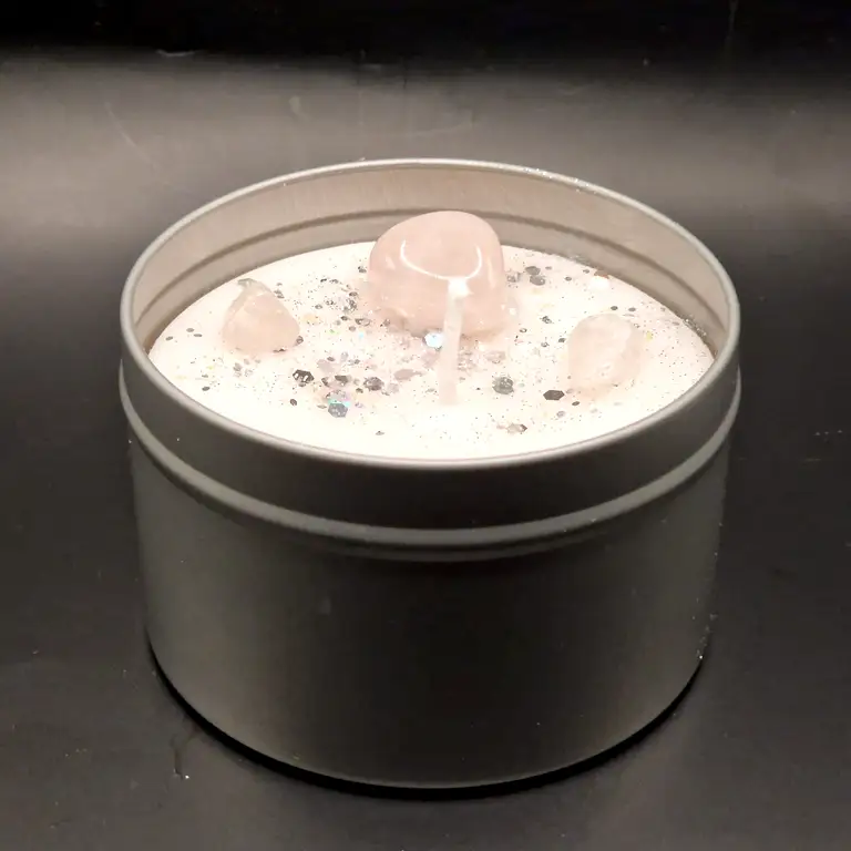 You Are Loved: Rose Quartz Crystal Candle
